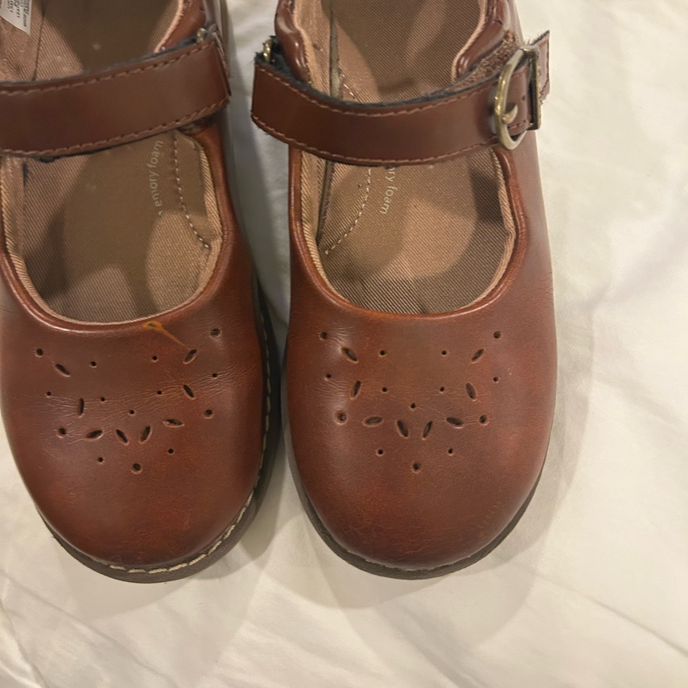 Brown Leather little girl shoes